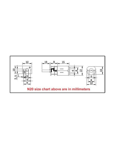 Micro Motorreductor N20  3v~6V 600RPM