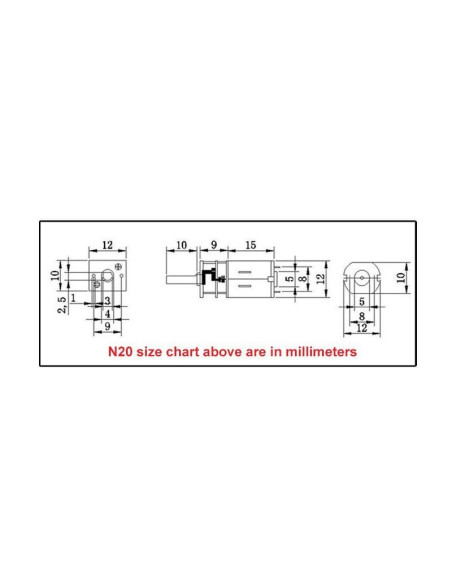 Micro Motorreductor N20  3v~6V 600RPM