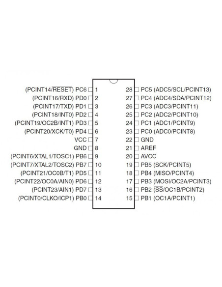 Microcontrolador ATMEGA328P-PU con Bootloader arduino
