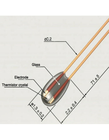 Termistor 100K NTC 3950 con cable 1metro