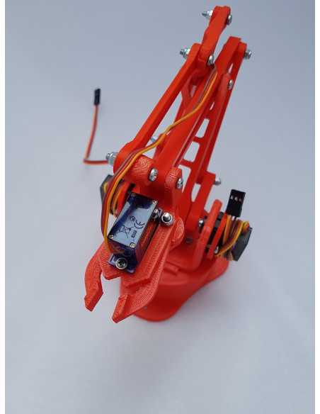 Kit  brazo Robotico en 3D con servos y accesorios (ensamblado)