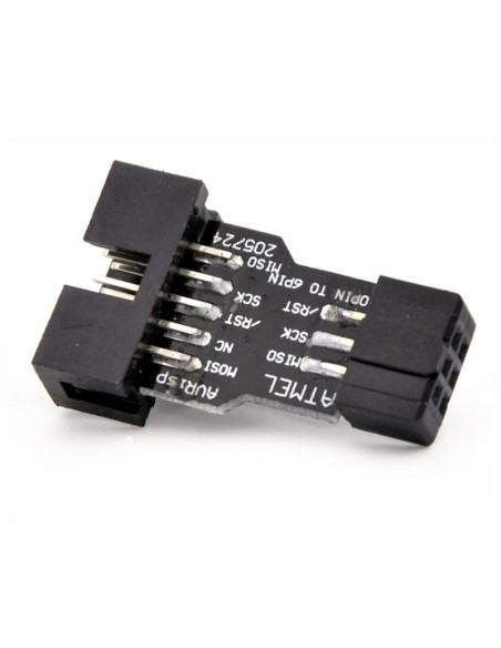 Programador Atmel Avr Usbasp Usbisp con adaptador de 10 a 6 pines
