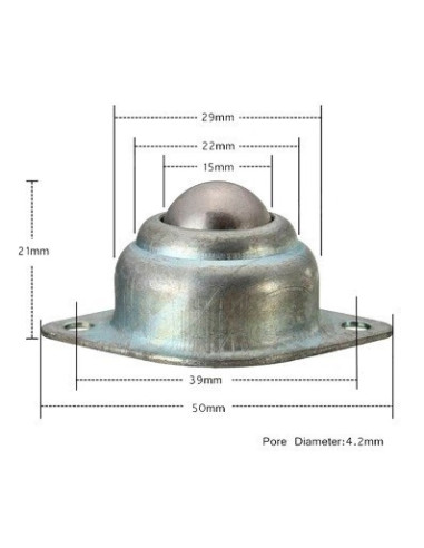 Rueda loca metalica para robotica