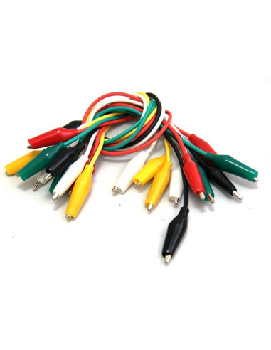 Juego de 10  cables con caiman