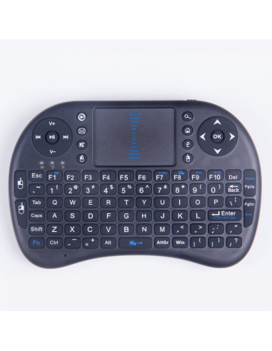 Mini teclado inalámbrico, Q9 Mini teclado con panel táctil, teclado  inalámbrico pequeño retroiluminado colorido, mini teclado remoto de mano