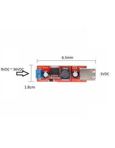 Reductor dc dc salida a doble usb 2.0