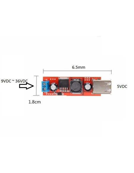 Reductor dc dc salida a doble usb 2.0