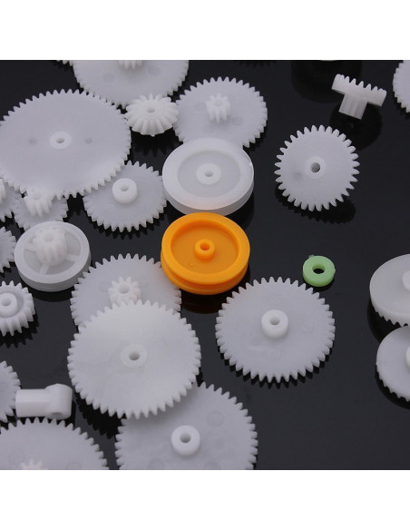 kit piñones y poleas 75 piezas en Nylon. Robotica