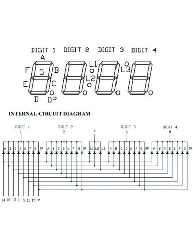 Display 7 segmentos Rojo Cuadruple...