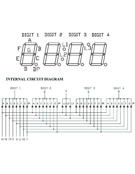 Display 7 segmentos Rojo Cuadruple Anodo común