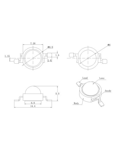 Led de Potencia 3W Blanco