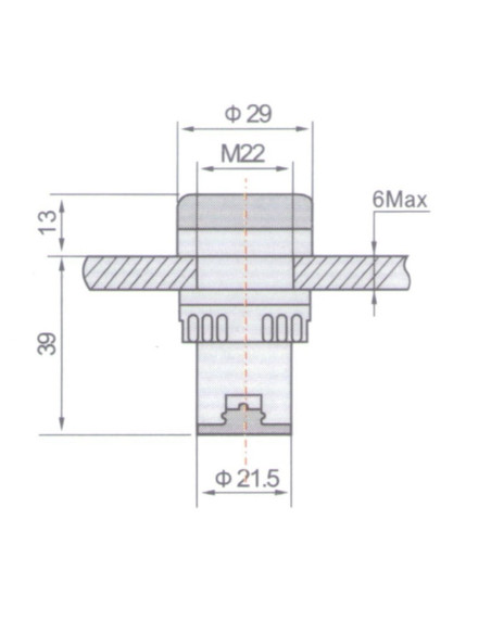 Indicador Led, Luz Piloto 22mm 110V, Rojo