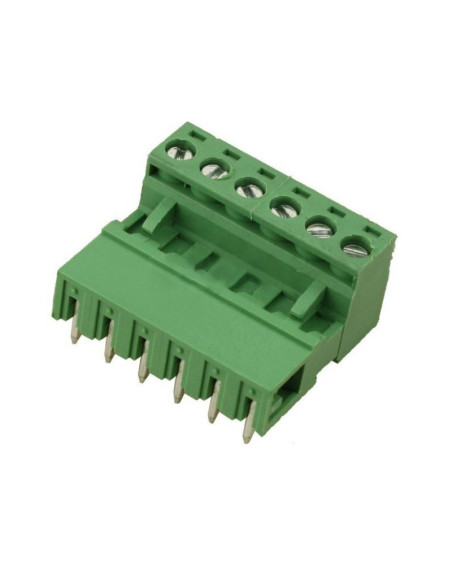 Bornera Enchufable 6 Pines, 90 Grados