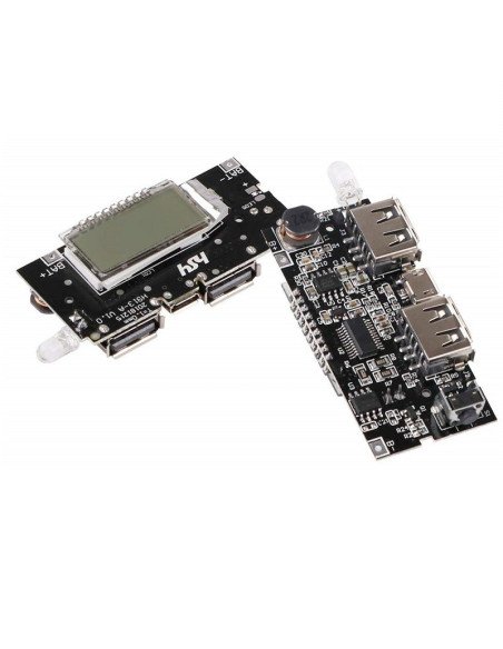 Modulo Power Bank Display Lcd, 2 Usb De 5V, Para Batería de 3.7V