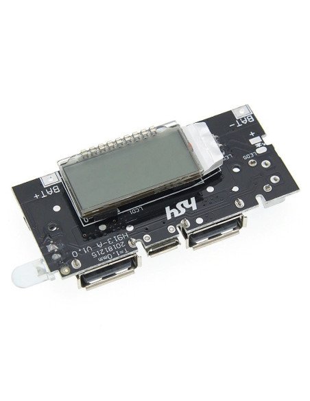 Modulo Power Bank Display Lcd, 2 Usb De 5V, Para Batería de 3.7V