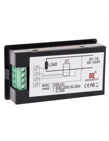 Vatimetro  Digital AC 80V~260V 100A, PZEM-061 Monitor de consumo