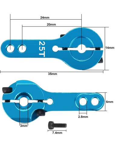 Brazo Soporte En Aluminio 25T Servos...