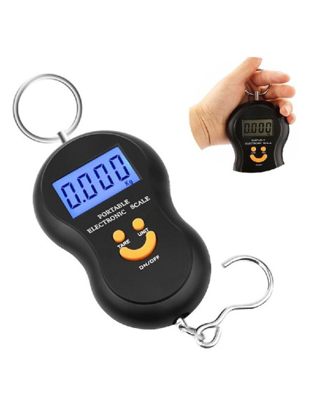 Bascula Gramera Digital 0~50 Kg Portátil, Luz Pantalla Azul