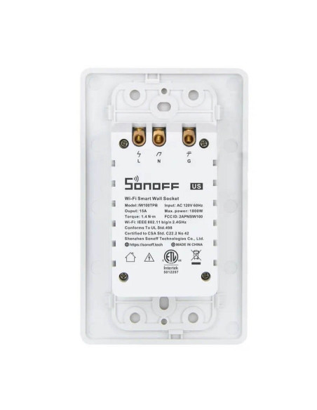 Sonoff TX IW100TPB Toma Corriente de Incrustar 15A, Wifi Domótica