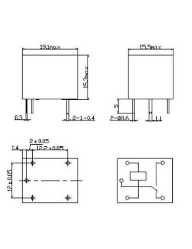Relé Mecánico 12VDC 5 Pines, 10A