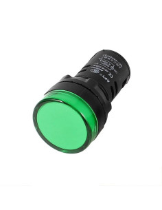 Indicador Led, Luz Piloto 22mm 12~48VDC, Verde
