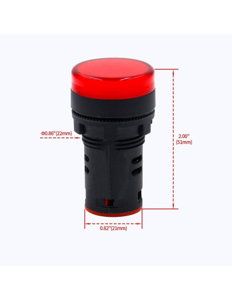 Indicador Led, Luz Piloto 22mm 12~48VDC, Verde