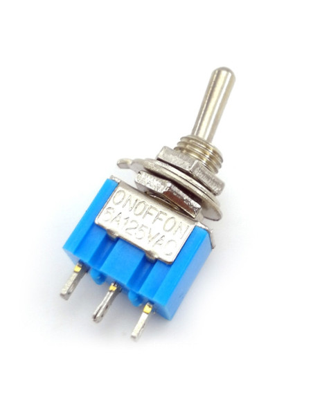 Switch de Codillo 3 pines ON-OFF-ON, 125VAC 6A