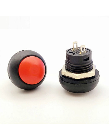 Pulsador Redondo NA Rojo 12mm