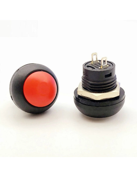 Pulsador Redondo NA Rojo 12mm