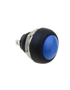 Pulsador Redondo NA Azul 12mm