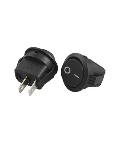 Switch Balancin Redondo 2 Pin Negro 3A, 16mm