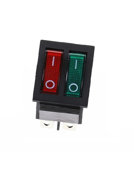 Switch Balancin Doble 6 Pin 20A, 31x25mm con Piloto