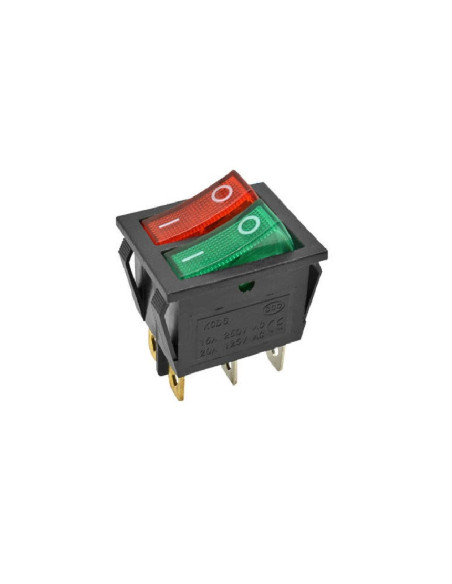 Switch Balancin Doble 6 Pin 20A, 31x25mm con Piloto