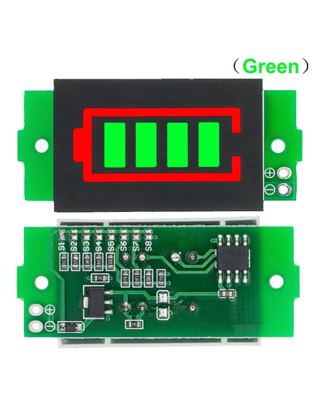 Modulo Indicador de Carga 1s~8s,  Baterías litio, lipo, li-ion