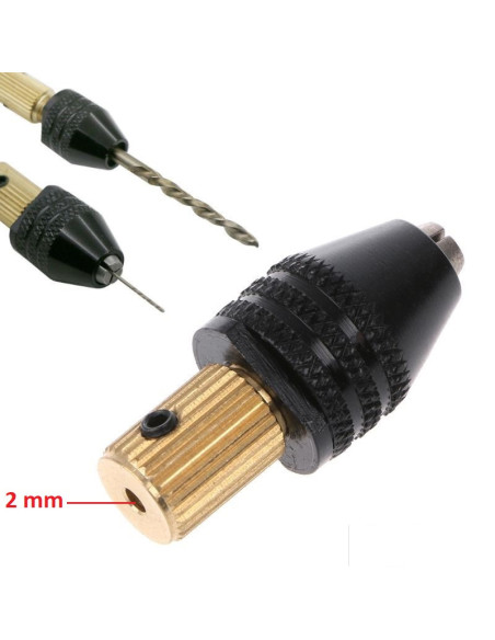 Mini mandril Ajustable 0.3 mm-3.5 mm, eje 2mm