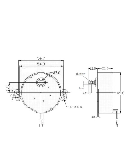 Motorreductor Síncrono 5~6 RPM  4Kg/cm, 100Vac~127Vac