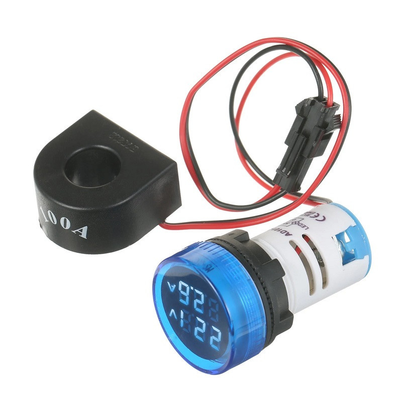 Voltímetro-amperímetro digital de alta precisión 10A 50A 100A Multímetro 2  en 1 (desviador de 100A) Wdftyju