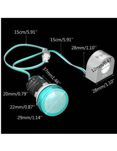 Voltímetro Amperímetro  Digital...