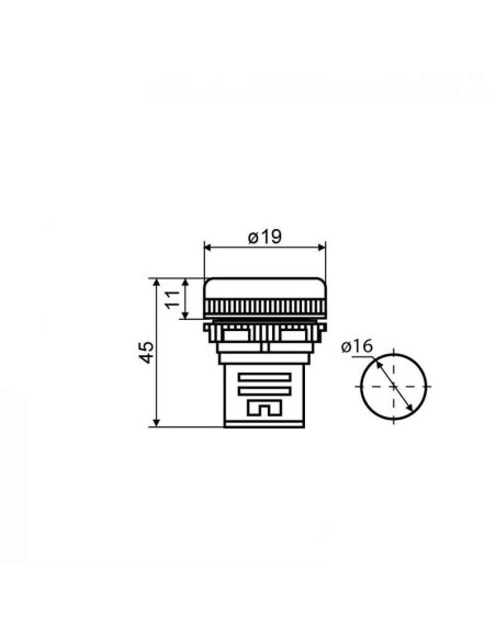 Indicador Led, Luz Piloto 16mm 110V-220V, Verde