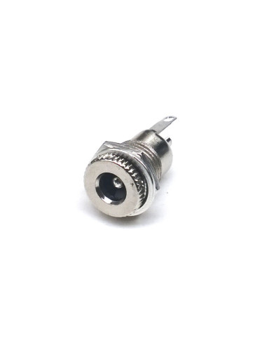 Conector Chasis Jack Hembra 5.5x2.1mm con Rosca, Metalico