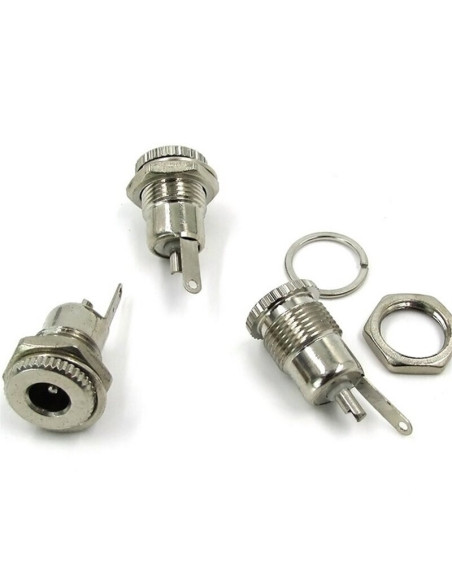 Conector Chasis Jack Hembra 5.5x2.1mm con Rosca