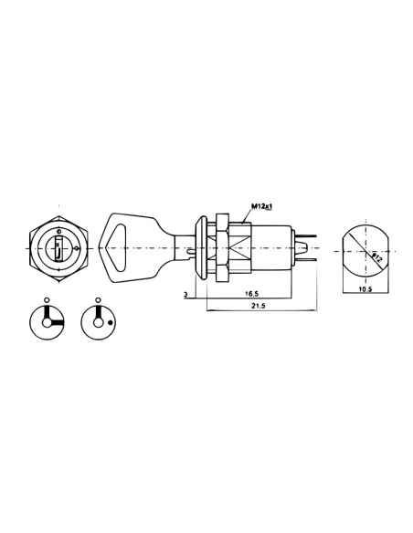 Switch Interruptor con llave  ON OFF