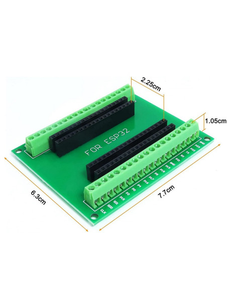 Shield Expansión Bornera  ESP32, 30 pines