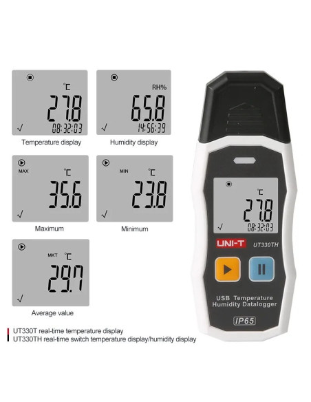 Datalogger Temperatura Y Humedad Uni-t UT330TH, Tipo USB