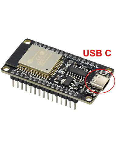 Tarjeta Desarrollo ESP32S Wifi y Bluetooth, Conector Tipo C