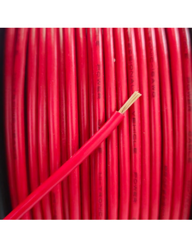 Cable Vehicular por metro 18 AWG en  aleación, Rojo