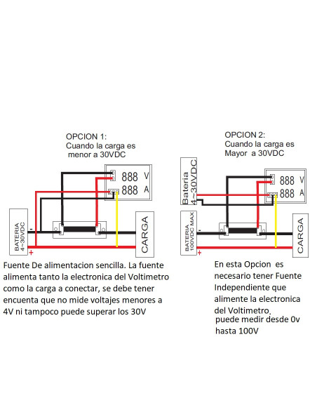 Voltimetro amperimetro   DC 0-100v, 0.5 ~ 50A