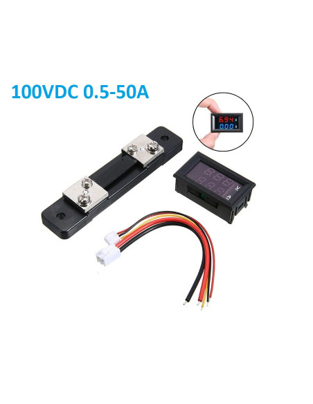 Voltimetro amperimetro   DC 0-100v, 0.5 ~ 50A