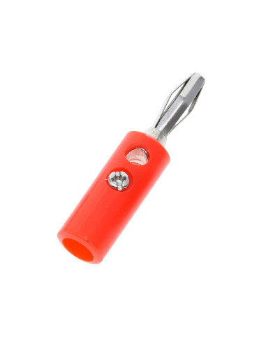 Plug Banana Macho Rojo para Cable, Punta