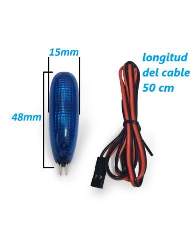 Lampara para aeromodelismo 12v 3w, azul